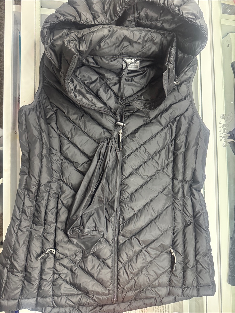 32 Heat  Black Quilted Hooded Puffer Vest